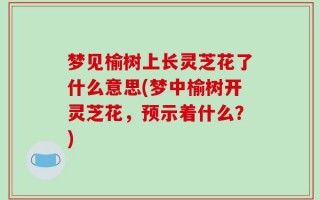 梦见榆树上长灵芝花了什么意思(梦中榆树开灵芝花，预示着什么？)