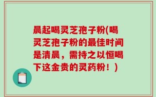 晨起喝灵芝孢子粉(喝灵芝孢子粉的最佳时间是清晨，需持之以恒喝下这金贵的灵药粉！)
