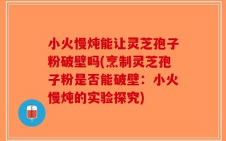 小火慢炖能让灵芝孢子粉破壁吗(烹制灵芝孢子粉是否能破壁：小火慢炖的实验探究)