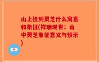 山上捡到灵芝什么寓意和象征(祥瑞现世：山中灵芝象征意义与预示)