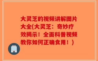 大灵芝的视频讲解图片大全(大灵芝：奇妙疗效揭示！全面科普视频教你如何正确食用！)