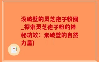没破壁的灵芝孢子粉图_探索灵芝孢子粉的神秘功效：未破壁的自然力量)