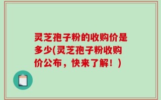 灵芝孢子粉的收购价是多少(灵芝孢子粉收购价公布，快来了解！)