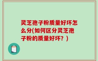 灵芝孢子粉质量好坏怎么分(如何区分灵芝孢子粉的质量好坏？)