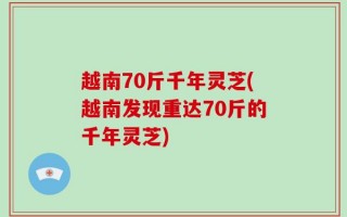 越南70斤千年灵芝(越南发现重达70斤的千年灵芝)