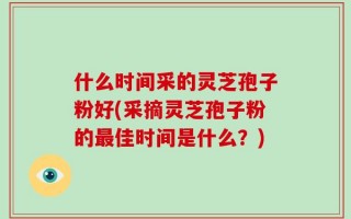 什么时间采的灵芝孢子粉好(采摘灵芝孢子粉的最佳时间是什么？)