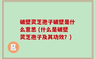 破壁灵芝孢子破壁是什么意思 (什么是破壁灵芝孢子及其功效？)