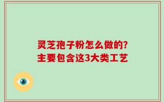 灵芝孢子粉怎么做的？主要包含这3大类工艺