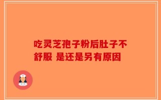 吃灵芝孢子粉后肚子不舒服 是还是另有原因