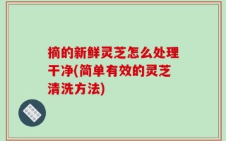 摘的新鲜灵芝怎么处理干净(简单有效的灵芝清洗方法)
