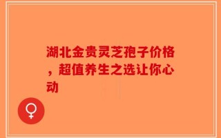 湖北金贵灵芝孢子价格，超值养生之选让你心动