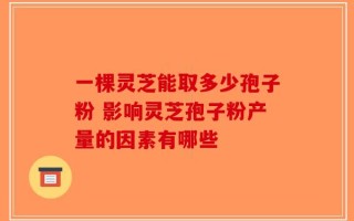 一棵灵芝能取多少孢子粉 影响灵芝孢子粉产量的因素有哪些