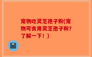 宠物吃灵芝孢子粉(宠物可食用灵芝孢子粉？了解一下！)