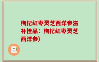 枸杞红枣灵芝西洋参滋补佳品：枸杞红枣灵芝西洋参)