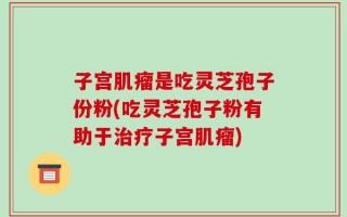 子宫肌瘤是吃灵芝孢子份粉(吃灵芝孢子粉有助于治疗子宫肌瘤)