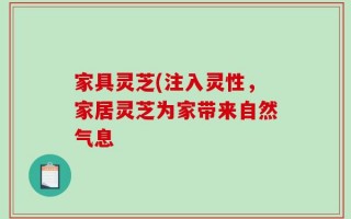 家具灵芝(注入灵性，家居灵芝为家带来自然气息