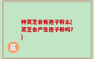 种灵芝会有孢子粉么(灵芝会产生孢子粉吗？)