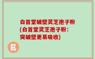白首堂破壁灵芝孢子粉(白首堂灵芝孢子粉：突破壁更易吸收)