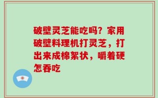 破壁灵芝能吃吗？家用破壁料理机打灵芝，打出来成棉絮状，嚼着硬怎吞吃
