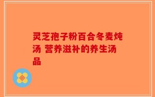 灵芝孢子粉百合冬麦炖汤 营养滋补的养生汤品