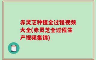 赤灵芝种植全过程视频大全(赤灵芝全过程生产视频集锦)