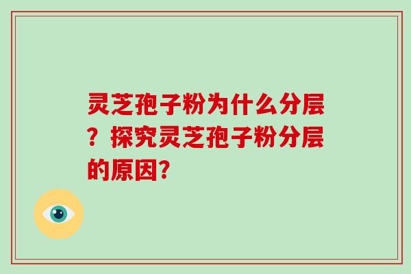 灵芝孢子粉为什么分层？探究灵芝孢子粉分层的原因？-第1张图片-破壁灵芝孢子粉研究指南