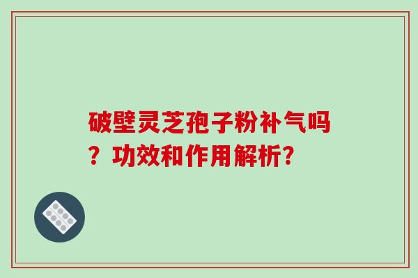 破壁灵芝孢子粉补气吗？功效和作用解析？-第1张图片-破壁灵芝孢子粉研究指南