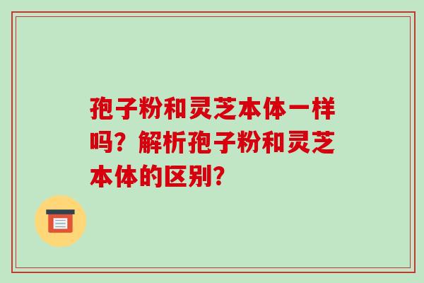 孢子粉和灵芝本体一样吗?解析孢子粉和灵芝本体的区别?-第1张图片-破壁灵芝孢子粉研究指南 孢子粉和灵芝本体一样吗?解析孢子粉和灵芝本体的区别?-第1张图片-破壁灵芝孢子粉研究指南