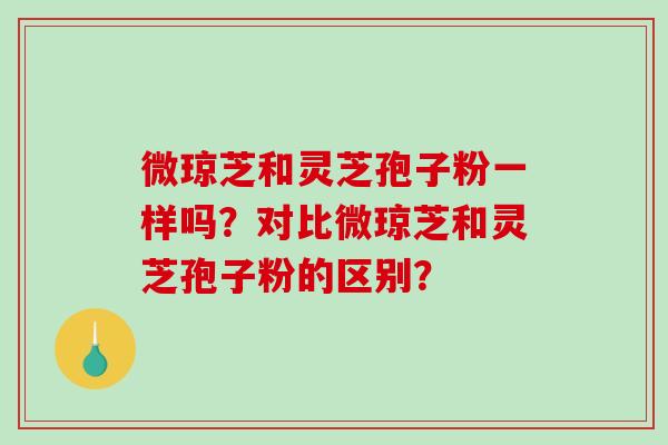 微琼芝和灵芝孢子粉一样吗?对比微琼芝和灵芝孢子粉的区别?-第1张图片-破壁灵芝孢子粉研究指南 微琼芝和灵芝孢子粉一样吗?对比微琼芝和灵芝孢子粉的区别?-第1张图片-破壁灵芝孢子粉研究指南