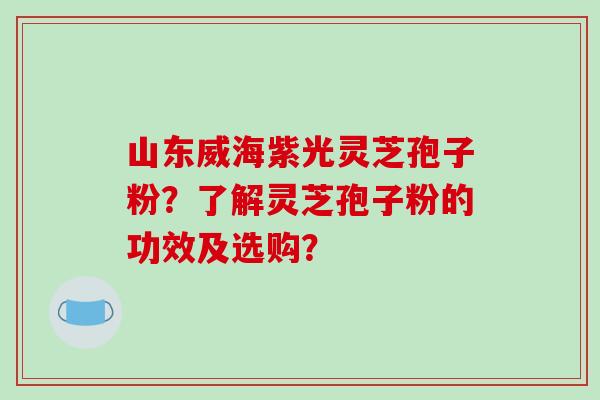 山东威海紫光灵芝孢子粉?了解灵芝孢子粉的功效及选购?-第1张图片-破壁灵芝孢子粉研究指南 山东威海紫光灵芝孢子粉?了解灵芝孢子粉的功效及选购?-第1张图片-破壁灵芝孢子粉研究指南