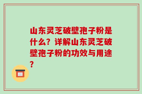 山东灵芝破壁孢子粉是什么?详解山东灵芝破壁孢子粉的功效与用途?-第1张图片-破壁灵芝孢子粉研究指南 山东灵芝破壁孢子粉是什么?详解山东灵芝破壁孢子粉的功效与用途?-第1张图片-破壁灵芝孢子粉研究指南