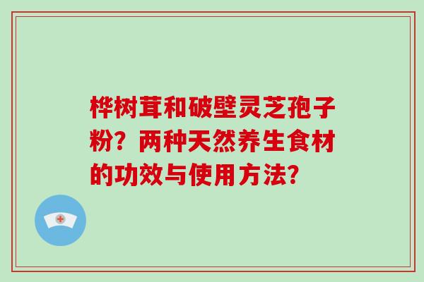 桦树茸和破壁灵芝孢子粉?两种天然养生食材的功效与使用方法?-第1张图片-破壁灵芝孢子粉研究指南 桦树茸和破壁灵芝孢子粉?两种天然养生食材的功效与使用方法?-第1张图片-破壁灵芝孢子粉研究指南
