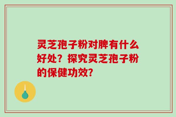 灵芝孢子粉对脾有什么好处?探究灵芝孢子粉的保健功效?-第1张图片-破壁灵芝孢子粉研究指南 灵芝孢子粉对脾有什么好处?探究灵芝孢子粉的保健功效?-第1张图片-破壁灵芝孢子粉研究指南