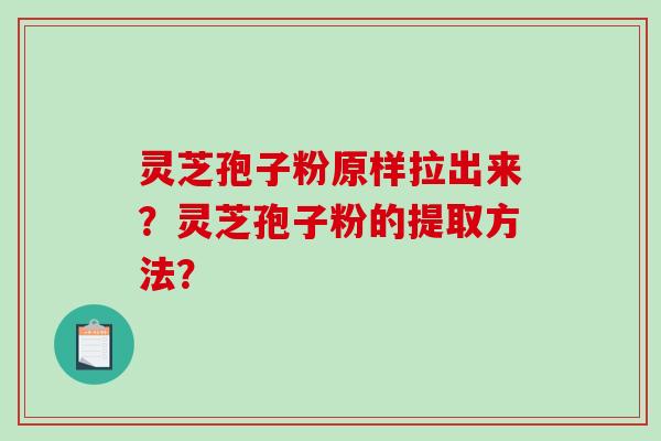 灵芝孢子粉原样拉出来?灵芝孢子粉的提取方法?-第1张图片-破壁灵芝孢子粉研究指南 灵芝孢子粉原样拉出来?灵芝孢子粉的提取方法?-第1张图片-破壁灵芝孢子粉研究指南