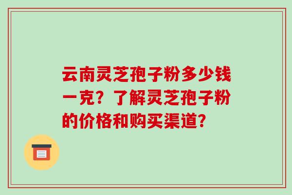 云南灵芝孢子粉多少钱一克?了解灵芝孢子粉的价格和购买渠道?-第1张图片-破壁灵芝孢子粉研究指南 云南灵芝孢子粉多少钱一克?了解灵芝孢子粉的价格和购买渠道?-第1张图片-破壁灵芝孢子粉研究指南