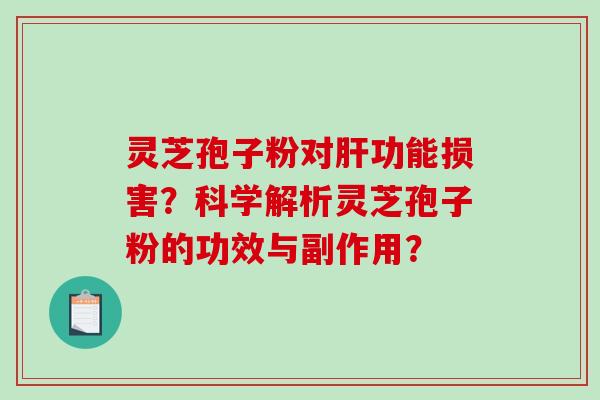 灵芝孢子粉对肝功能损害?科学解析灵芝孢子粉的功效与副作用?-第1张图片-破壁灵芝孢子粉研究指南 灵芝孢子粉对肝功能损害?科学解析灵芝孢子粉的功效与副作用?-第1张图片-破壁灵芝孢子粉研究指南