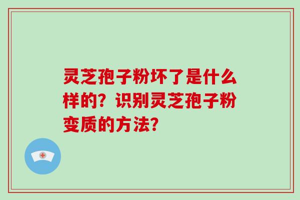 灵芝孢子粉坏了是什么样的？识别灵芝孢子粉变质的方法？-第1张图片-破壁灵芝孢子粉研究指南