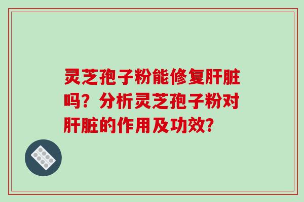 灵芝孢子粉能修复肝脏吗？分析灵芝孢子粉对肝脏的作用及功效？-第1张图片-破壁灵芝孢子粉研究指南