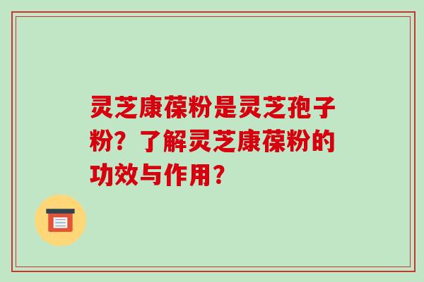 灵芝康葆粉是灵芝孢子粉?了解灵芝康葆粉的功效与作用?-第1张图片-破壁灵芝孢子粉研究指南 灵芝康葆粉是灵芝孢子粉?了解灵芝康葆粉的功效与作用?-第1张图片-破壁灵芝孢子粉研究指南