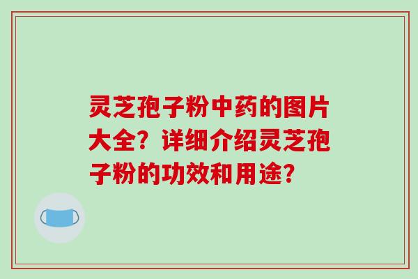 灵芝孢子粉中药的图片大全？详细介绍灵芝孢子粉的功效和用途？-第1张图片-破壁灵芝孢子粉研究指南