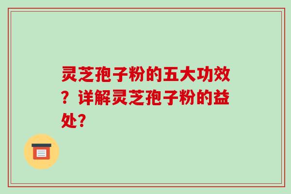 灵芝孢子粉的五大功效?详解灵芝孢子粉的益处?-第1张图片-破壁灵芝孢子粉研究指南 灵芝孢子粉的五大功效?详解灵芝孢子粉的益处?-第1张图片-破壁灵芝孢子粉研究指南