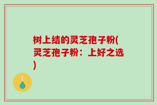树上结的灵芝孢子粉(灵芝孢子粉:上好之选)-第1张图片-破壁灵芝孢子粉研究指南 树上结的灵芝孢子粉(灵芝孢子粉:上好之选)-第1张图片-破壁灵芝孢子粉研究指南