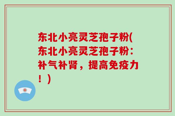 东北小亮灵芝孢子粉(东北小亮灵芝孢子粉：补气补肾，提高免疫力！)-第1张图片-破壁灵芝孢子粉研究指南