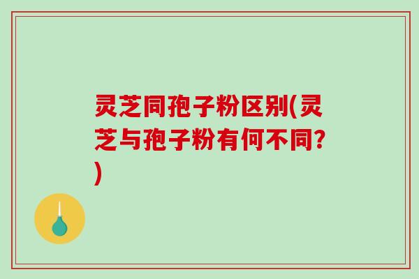 灵芝同孢子粉区别(灵芝与孢子粉有何不同？)-第1张图片-破壁灵芝孢子粉研究指南