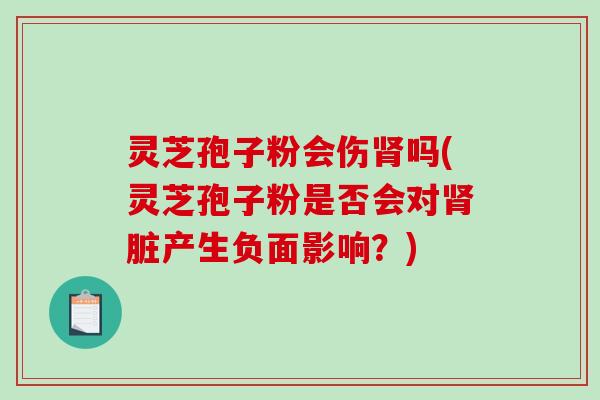 灵芝孢子粉会伤肾吗(灵芝孢子粉是否会对肾脏产生负面影响?)-第1张图片-破壁灵芝孢子粉研究指南 灵芝孢子粉会伤肾吗(灵芝孢子粉是否会对肾脏产生负面影响?)-第1张图片-破壁灵芝孢子粉研究指南