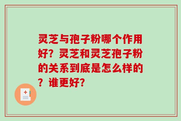灵芝与孢子粉哪个作用好？灵芝和灵芝孢子粉的关系到底是怎么样的？谁更好？-第1张图片-破壁灵芝孢子粉研究指南