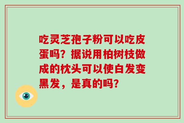 吃灵芝孢子粉可以吃皮蛋吗?据说用柏树枝做成的枕头可以使白发变黑发,是真的吗?-第1张图片-破壁灵芝孢子粉研究指南 吃灵芝孢子粉可以吃皮蛋吗?据说用柏树枝做成的枕头可以使白发变黑发,是真的吗?-第1张图片-破壁灵芝孢子粉研究指南