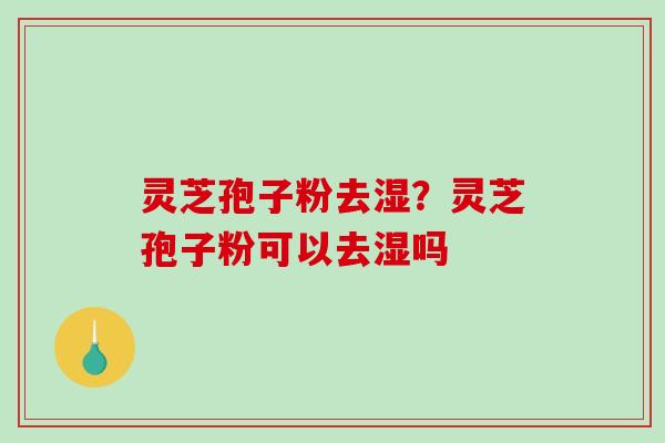灵芝孢子粉去湿?灵芝孢子粉可以去湿吗-第1张图片-破壁灵芝孢子粉研究指南 灵芝孢子粉去湿?灵芝孢子粉可以去湿吗-第1张图片-破壁灵芝孢子粉研究指南