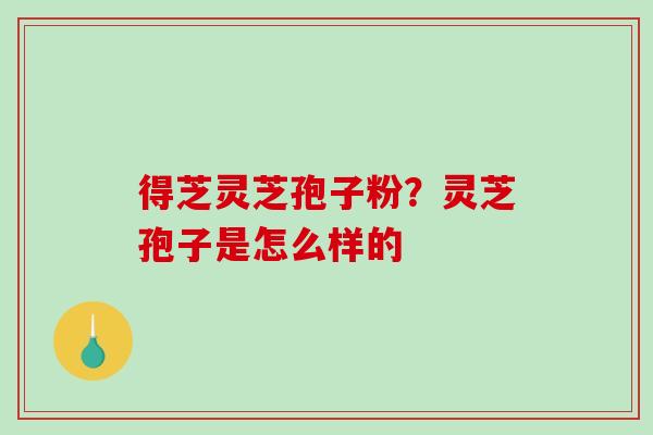 得芝灵芝孢子粉?灵芝孢子是怎么样的-第1张图片-破壁灵芝孢子粉研究指南 得芝灵芝孢子粉?灵芝孢子是怎么样的-第1张图片-破壁灵芝孢子粉研究指南