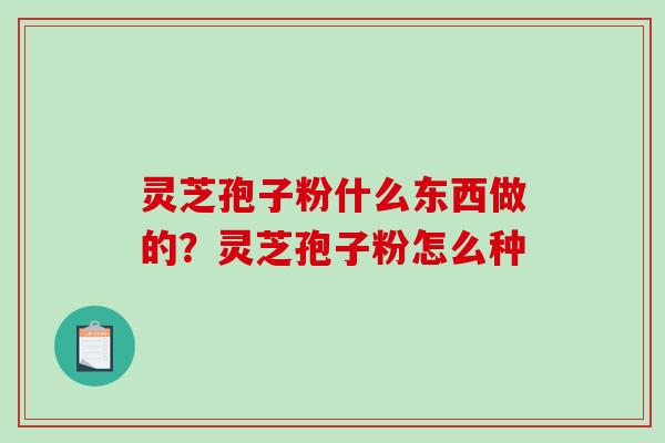 灵芝孢子粉什么东西做的?灵芝孢子粉怎么种-第1张图片-破壁灵芝孢子粉研究指南 灵芝孢子粉什么东西做的?灵芝孢子粉怎么种-第1张图片-破壁灵芝孢子粉研究指南